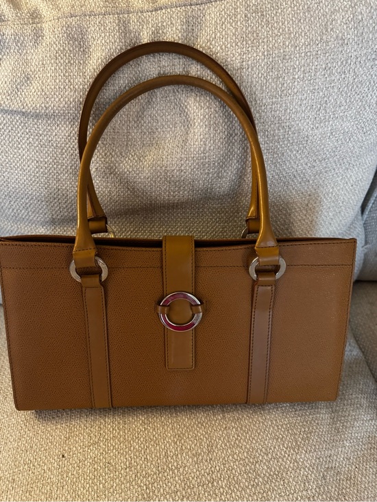 Nordstrom Handbags - Made in Italy Nordstrom Tan Genuine Leather Tote with Circular Metal Accent